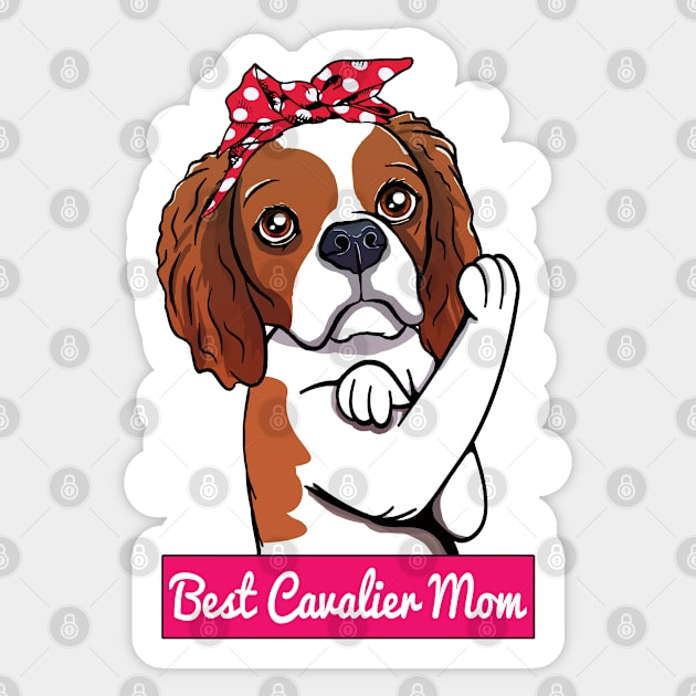 Retro Cavalier King Charles Spaniel Dog Mom Sticker by USProudness